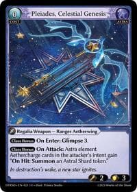 Pleiades, Celestial Genesis - Grand Archive TCG Distorted Reflections Starter Decks trading card