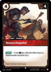 Noxus Hopeful - Riftbound: League of Legends Trading Card Game Origins trading card