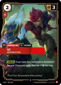 Vi - Destructive - Riftbound: League of Legends Trading Card Game Origins trading card