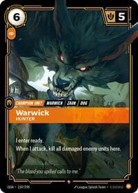 Warwick - Hunter - Riftbound: League of Legends Trading Card Game Origins trading card