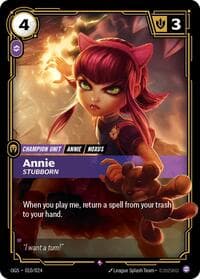 Annie - Stubborn - Riftbound: League of Legends Trading Card Game Origins: Proving Grounds trading card