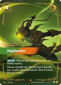 Highlander - Riftbound: League of Legends Trading Card Game Origins: Proving Grounds trading card