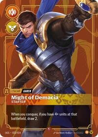 Garen - Might of Demacia (Starter) - Riftbound: League of Legends Trading Card Game Origins: Proving Grounds trading card