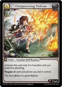 Overpowering Defense - Grand Archive TCG Promotional Cards trading card