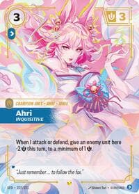 Ahri - Inquisitive (Overnumbered) - Riftbound: League of Legends Trading Card Game Spiritforged trading card