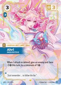 Ahri - Inquisitive (Signature) - Riftbound: League of Legends Trading Card Game Spiritforged trading card