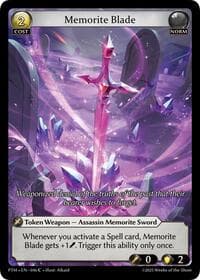Memorite Blade - Grand Archive TCG Phantom Monarchs trading card