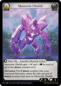 Memorite Obelith - Grand Archive TCG Merlin Re: Collection, Brilliant Vestige trading card
