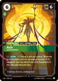 Azir - Ascendant - Riftbound: League of Legends Trading Card Game Spiritforged trading card