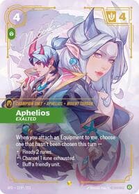 Aphelios - Exalted (Signature) - Riftbound: League of Legends Trading Card Game Spiritforged trading card