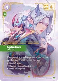 Aphelios - Exalted (Overnumbered) - Riftbound: League of Legends Trading Card Game Spiritforged trading card