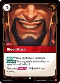 Blood Rush - Riftbound: League of Legends Trading Card Game Spiritforged trading card