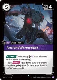 Ancient Warmonger - Riftbound: League of Legends Trading Card Game Spiritforged trading card