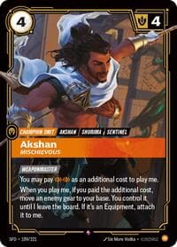 Akshan - Mischievous - Riftbound: League of Legends Trading Card Game Spiritforged trading card