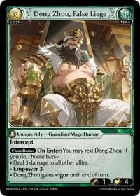 Dong Zhou, False Liege - Grand Archive TCG Mortal Ambition Alter Edition trading card