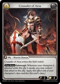 Crusader of Aesa - Grand Archive TCG Radiant Origins: Pantheon trading card
