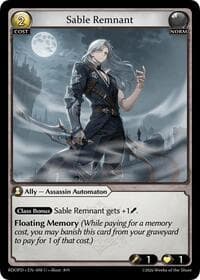 Sable Remnant - Grand Archive TCG Radiant Origins: Pantheon trading card