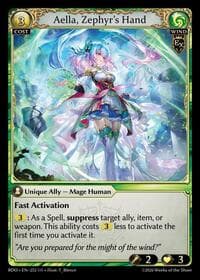 Aella, Zephyr's Hand - Grand Archive TCG Radiant Origins trading card