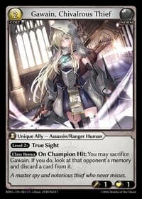 Gawain, Chivalrous Thief - Grand Archive TCG Radiant Origins trading card