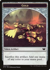 Gold // Knight (Vigilance) Double-Sided Token from Commander 2015