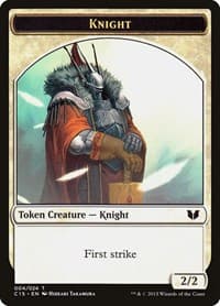 Knight (First Strike) // Elemental Shaman Double-Sided Token from Commander 2015