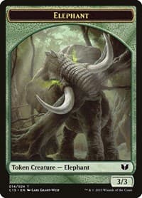 Elephant // Saproling Double-Sided Token from Commander 2015