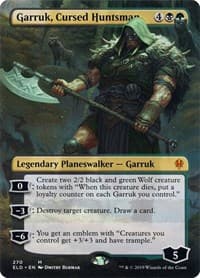 Garruk, Cursed Huntsman (Borderless) from Throne of Eldraine