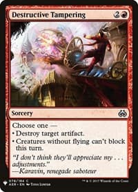 Destructive Tampering from The List Reprints
