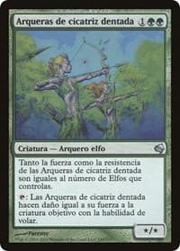 Jagged-Scar Archers (Spanish) - "Arqueras de cicatriz dentada" from Magic Encyclopedia 2011 (Salvat)