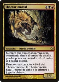 Deathbringer Thoctar (Spanish) - "Thoctar mortal" from Magic Encyclopedia 2011 (Salvat)