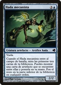 Faerie Mechanist (Spanish) - "Hada mecanista" from Magic Encyclopedia 2011 (Salvat)