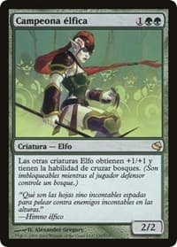 Elvish Champion (Spanish) - "Campeona elfica" from Magic Encyclopedia 2011 (Salvat)