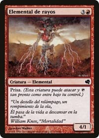 Lightning Elemental (Spanish) - "Elemental de rayos" from Magic Encyclopedia 2011 (Salvat)