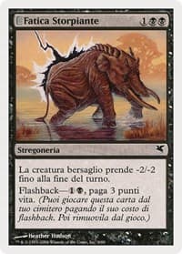 Crippling Fatigue (Italian) - "Fatica Storpiante" (A6) from Magic Encyclopedia 2005 (Salvat/Hachette)