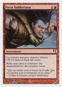Balduvian Rage (Spanish) - "Furia balduviana" (I15) from Magic Encyclopedia 2005 (Salvat/Hachette)