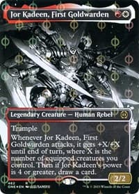 Jor Kadeen, First Goldwarden (Borderless) (Step-and-Compleat Foil) from Phyrexia: All Will Be One