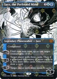 Jace, the Perfected Mind (Borderless) (Step-and-Compleat Foil) from Phyrexia: All Will Be One