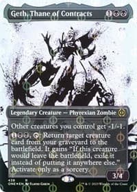 Geth, Thane of Contracts (Showcase) (Step-and-Compleat Foil) from Phyrexia: All Will Be One