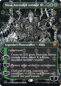 Nissa, Ascended Animist (Borderless) (Step-and-Compleat Foil) from Phyrexia: All Will Be One