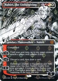 Nahiri, the Unforgiving (Borderless) (Step-and-Compleat Foil) from Phyrexia: All Will Be One