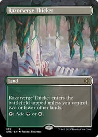Razorverge Thicket (Borderless) from Phyrexia: All Will Be One