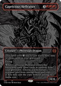 Capricious Hellraiser (Oil Slick Raised Foil) from Phyrexia: All Will Be One