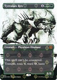 Tyrranax Rex (Showcase) (Step-and-Compleat Foil) from Phyrexia: All Will Be One