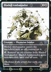 Bladed Ambassador (Showcase) (Step-and-Compleat Foil) from Phyrexia: All Will Be One