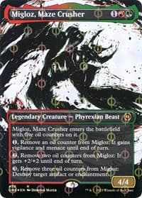 Migloz, Maze Crusher (Showcase) (Step-and-Compleat Foil) from Phyrexia: All Will Be One