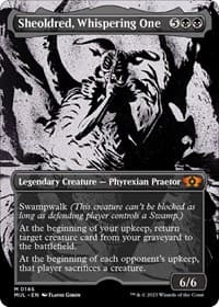 Sheoldred, Whispering One (Halo Foil) from March of the Machine: Multiverse Legends