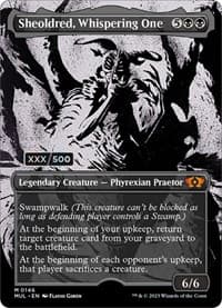 Sheoldred, Whispering One (Serial Numbered) from March of the Machine: Multiverse Legends