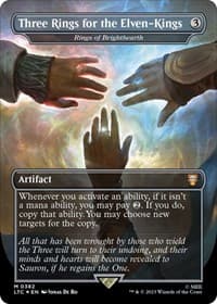 Three Rings for the Elven-Kings - Rings of Brighthearth (Borderless) (Surge Foil) from Commander: The Lord of the Rings: Tales of Middle-earth