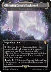Glittering Caves of Aglarond - Gemstone Caverns (Borderless) (Surge Foil) from Commander: The Lord of the Rings: Tales of Middle-earth