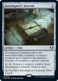 Investigator's Journal from Commander Masters